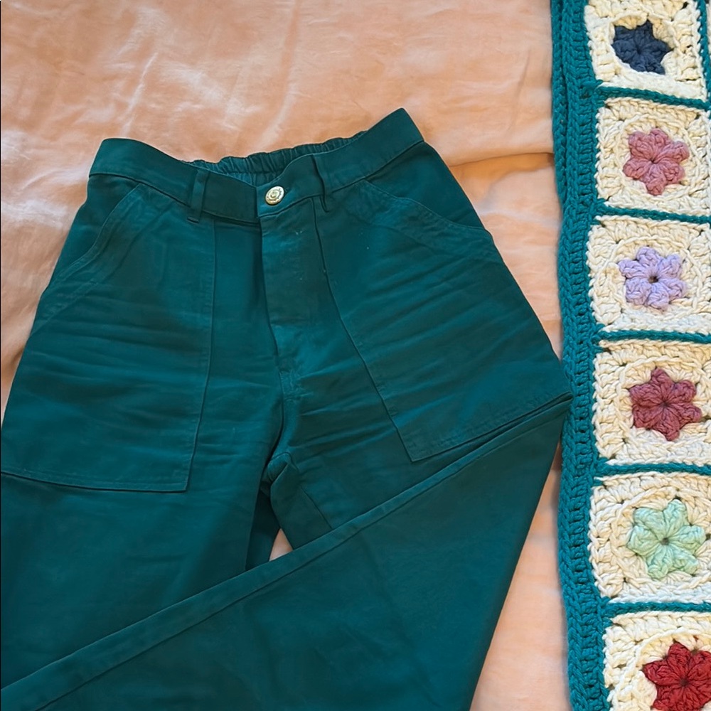 EUC Big Bud Press Teal Work Pants - XS